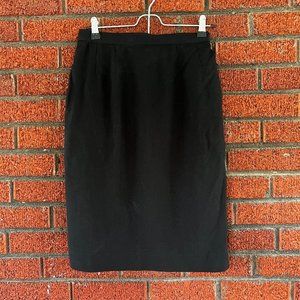 NWT Austin Reed Vintage Black Wool Pencil Skirt Size 6 Petite